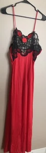 ADONNA by JC PENNEY Red & Black Lingerie Nightgown Sexy Size M - Picture 1 of 2