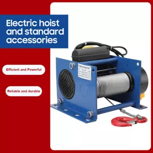 Verricello Elettrico 110V Verricello Elettrico 30m Filo Corda 200-400KG Piastra Acciaio - Foto 1 di 20