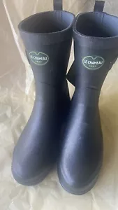 US Women Size 5.5 Le Chameau Low Boot II Lined Rubber Boots Black New - Picture 1 of 6