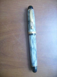Stylo plume EXATIME corps octogonal gris marbré et plume "Ruthenium Point" neuf - Picture 1 of 3