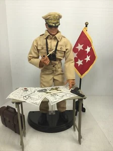 1/6 HASBRO GI JOE US ARMY 5 STAR GEN DOUGLAS MACARTHUR TABLE MAPS FLAG BRIEFCASE - Picture 1 of 24