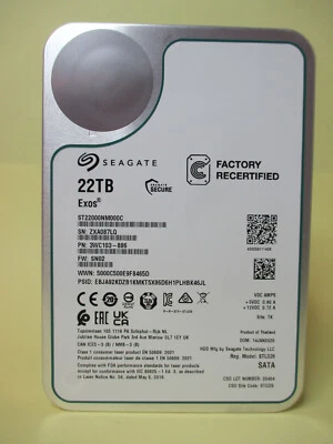 Seagate Exos - ST22000NM000C - 22TB interne Sata3 Festplatte 3,5" NAS CMR - Bild 1 von 4