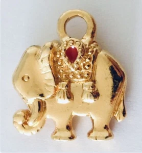 Golden Style Elephant Pendant Pin Badge Rare Vintage (D7) - Picture 1 of 1