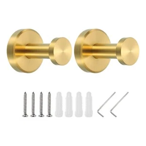 Towel Hooks for Hanging 2Pack 304 Stainless Steel Round Wall Mounted Hanger H... - Picture 1 of 6