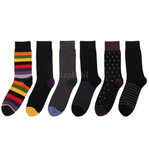 2024 Men Socks Large Stripe Solid Color Business Trend Autumn Winter Men Socks - Picture 1 of 17