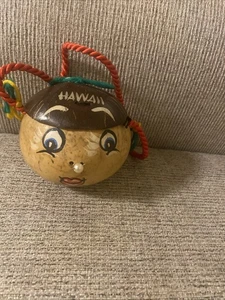 Vintage handbemalte Kokosnuss Geldbörse EUC - Bild 1 von 4