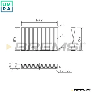 FILTER CABIN AIR FC2586C FOR TESLA - Picture 1 of 9