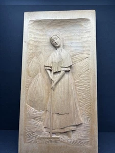 Masterful CARVED WOOD Folk Scene Picture Intimately DETAILED FOLK ART 3D Vintage - Picture 1 of 7