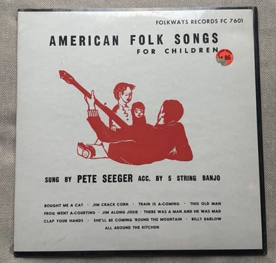 Pete Seeger - American Folk Songs For Children LP Vinyl - Folkways FC 7601 - Image 1 of 4
