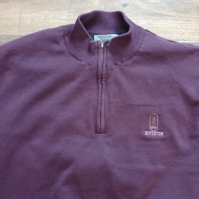Cutter & Buck Pullover Mens Extra Large Purple Golf Riverton Windtec Quarter Zip - Image 1 of 4
