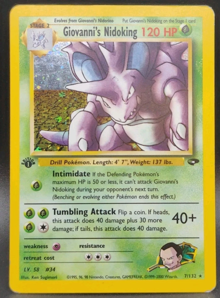 Giovanni's Nidoking 7/132 Gym Challenge Holo {MP} - Image 1 of 4