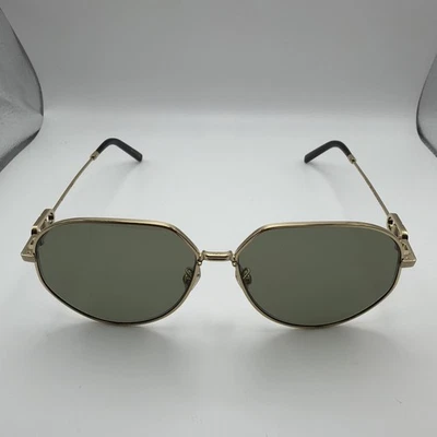CHRISTIAN DIOR CD Link A1U Oblique Aviator Gold Sunglasses Green Lens 61-13 145 - Image 1 of 4