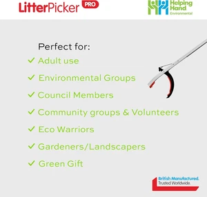 Litter Grabber PRO 33°/85cm Schwerlast Litter Picker mit sicherem komfortablen... - Bild 1 von 12