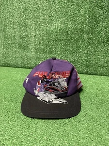 Vintage 90s Polaris Storm Snowmobile Snapback Hat Crazy Embroidered Purple USA - Bild 1 von 5
