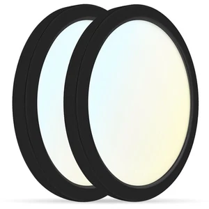 Luxrite 9 Inch LED Flush Mount Light 18W 1250LM 5CCT Dimmable Black 2-Pack - Picture 1 of 7