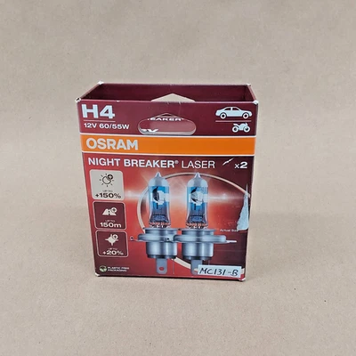 Probado! Osram H4 9003 Night Breaker Láser Faros Bombillas 150% 64193NL-2HB 2X Foto 1 de 4