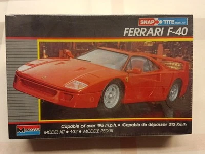 FERRARI F40 plastic model car kit 1/32 MONOGRAM (1065) snap tite - Immagine 1 di 3