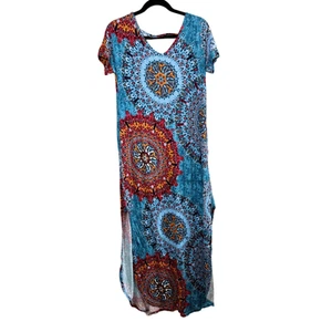 NWT Women's Casual Loose Pocket Long Dress Short Sleeve Split Maxi Dress XS - Picture 1 of 14