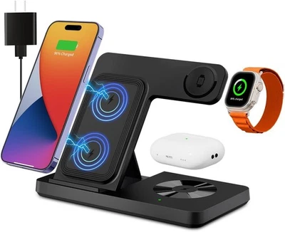 Wireless Charger, 3 in 1 Charging Station for Multiple Devices, Wireless Chargin - Image 1 of 4