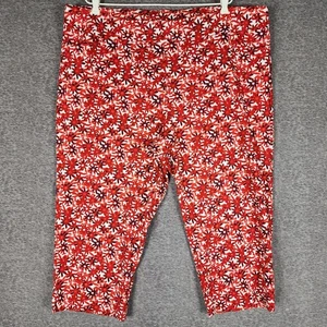 Taking Shape Pants Womens Size 24 Red White Floral Elastic Waist Stretch NEW - Bild 1 von 12