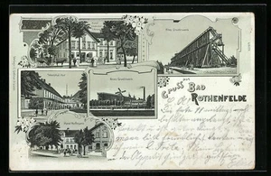 Lithographie Bad Rothenfelde, Altes Gradirwerk, Hotel Lindenhof, Westphäl. Hof, - Picture 1 of 2