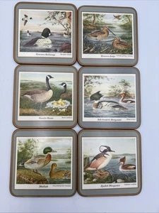 6pc Vintage Pimpernel North American Waterfowl Collection Cork Back Coasters - Picture 1 of 17