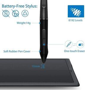 Graphics Drawing Tablet HUION Q11K V2 Wireless Battery-free Stylus Tilt Function