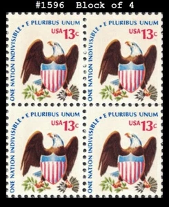 USA4 #1596 MNH BL4 Eagle and Shield - Bild 1 von 1