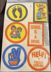 Vintage CANYON HOUSE IRON-ON Heat TRANSFERS 1970's Raggedy Ann Love School NEW - Picture 1 of 10