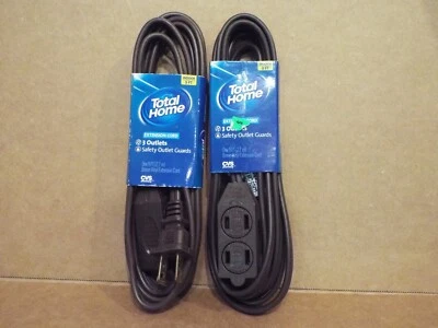 Lote de 2 cables de extensión interiores CVS Total Home 9' 3 salidas protectores de seguridad NUEVO Foto 1 de 4