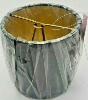 New 4" X 4" X 4" Allure Black w/Gold interior Chandelier Drum Shade - Image 1 of 4