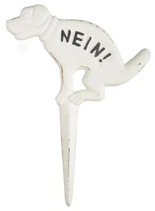 Esschert Design Hundeschild Hundeklo "NEIN!" keine Hunde antik weiß Gusseisen  - Bild 1 von 2