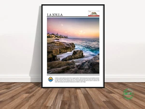 LA JOLLA-California Travel Poster Print-Vacation-Gift Wall Art Decor (2) - Picture 1 of 5