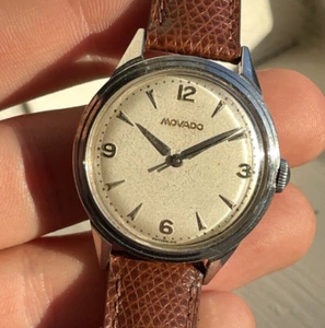 Vintage Movado Mens Manual Wind Watch Steel Francois Borgel FB Case 33mm - Picture 1 of 10