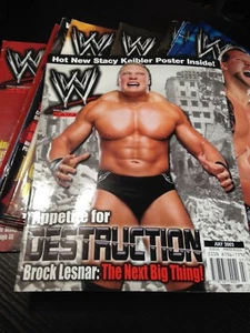WWF WWE Magazin JULI 2002 Brock Lesnar + Stacy Poster - Bild 1 von 3