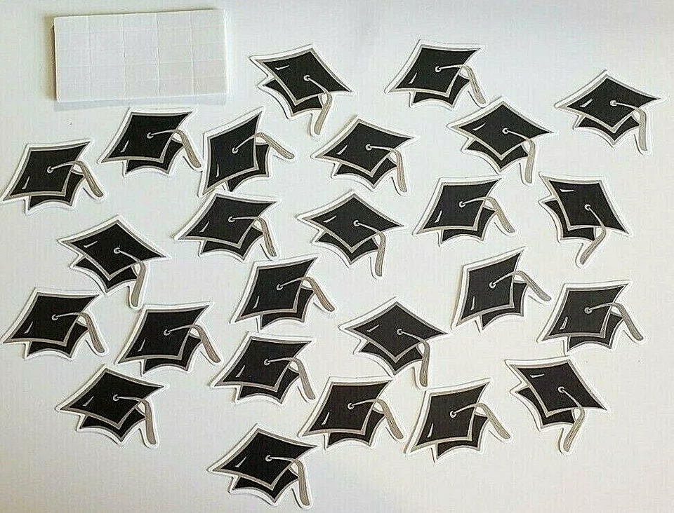 Gartner Studios TAPA GRADUACIÓN NEGRA/PLATEADA Troquelados con Adhesivo - 25 piezas Foto 1 de 4