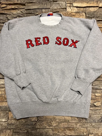 Boston Red Sox Heavy Crew Neck Sweatshirt Pullover Gray MLB Fenway Gray L/XL Cover