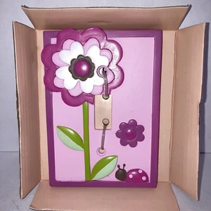 Ceramic Flowers Girls Wall Plate Light Switch Cover Room Pink Purple - Picture 1 of 2
