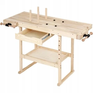 Holzwerkbank Arbeitstisch Hobelbank Holz Werkbank Massivholz mit Schubladen - Bild 1 von 8