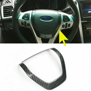 For Ford Explorer 2013-18 ABS Carbon Fiber Steering wheel decorative Panel trim - Picture 1 of 6
