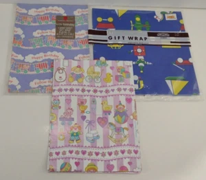 Kids 1990's Wrapping Paper Made in U.S.A. Happy Birthday, Toys, Vehicles - Picture 1 of 9