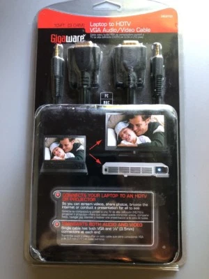 Gigaware 2603153 Laptop to HDTV VGA Audio/Video Cable A5 - Image 1 of 4