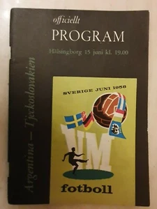 1958 World Cup Programme ARGENTINA v CZECHOSLOVAKIA - 15th June - Picture 1 of 3