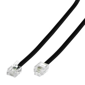 RJ11 6P4C Modular Telephone Extension Cable Phone Cord Line 15 Ft Black - Picture 1 of 5
