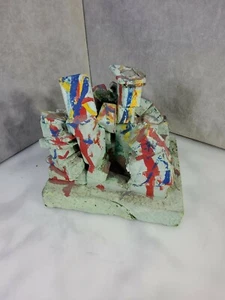 Vintage Wood Abstract Art Hand Made 60's 70's Multi colors Retro What do you see - Picture 1 of 9