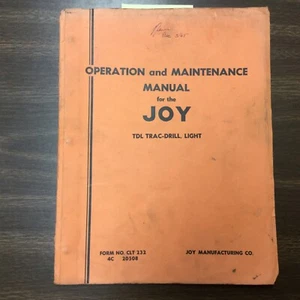 GUÍA DE INSTRUCCIONES MANUAL DE OPERACIÓN Y MANTENIMIENTO JOY TDL Light Track Trac-Drill - Imagen 1 de 3