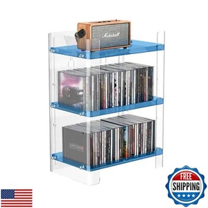 YFEEN 3 Tier Clear Acrylic CD Organizer, Holds Up to 54 CDs, Countertop Stora - Picture 1 of 5