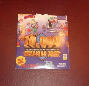 10,000 Graphics Pack Windows - 2000 photos - 8000 Clip Art - 500 Sound Effect CD - Photo 1/3