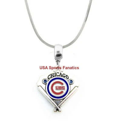 MLB - Chicago Cubs Team Logo Pendant Necklace On A 925 Snake Chain (5 Sizes) - Image 1 of 3