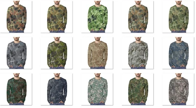 15 Variants of Flecktarn Camouflage long sleeve T-Shirt S to 5XL  - image 1 of 3